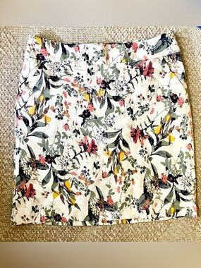 Westport White Floral Print Skort Activewear with Green and Pink Accents